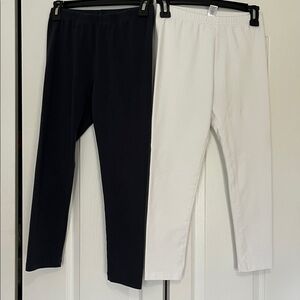 Bundle of J. Jill Pima capri leggings white and black XS